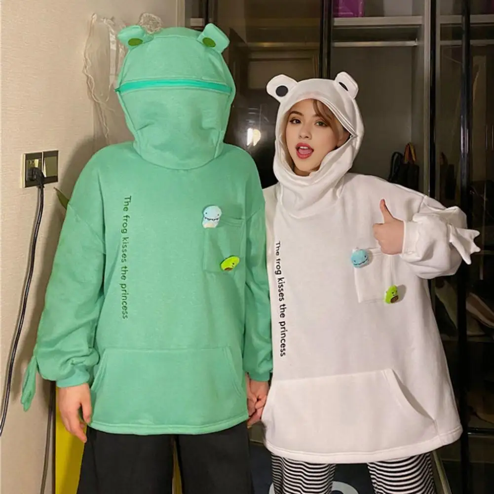 Women Hoodie Cozy Plush Frog Hoodie with Embroidered Letters Big Pocket for Couples Warm Winter Zip-up Sweatshirt for Outdoor
Women Hoodie Cozy Plush Frog Hoodie with Embroidered Letters Big Pocket for Couples Warm Winter Zip-up Sweatshirt for Outdoor