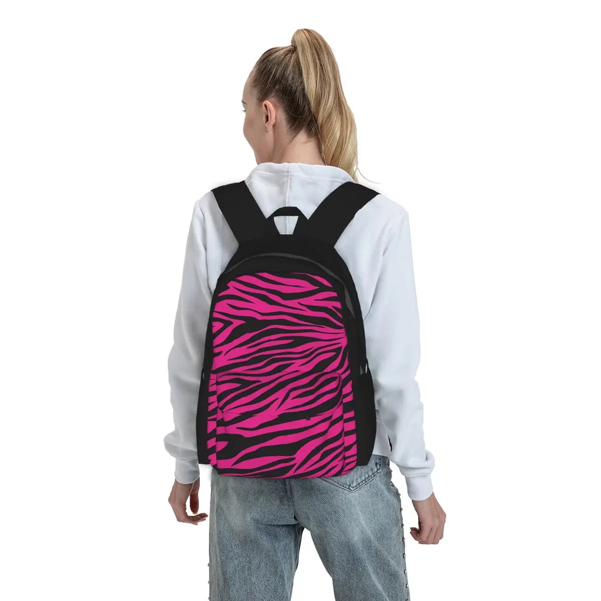 Pink Zebra Print Backpack Student BookBag Children School Bag Laptop Shoulder Bags for Men Women
Pink Zebra Print Backpack Student BookBag Children School Bag Laptop Shoulder Bags for Men Women