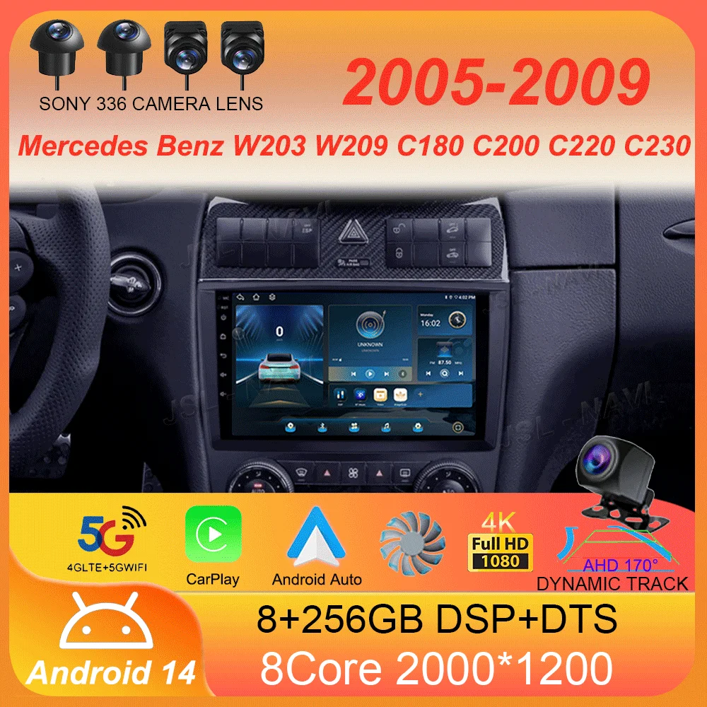 Android 14 For Mercedes Benz W203 W209 C180 C200 C220 C230 2005 - 2009 Car Radio Stereo Multimedia Navigation GPS Carplay AUTO
Android 14 For Mercedes Benz W203 W209 C180 C200 C220 C230 2005 - 2009 Car Radio Stereo Multimedia Navigation GPS Carplay AUTO