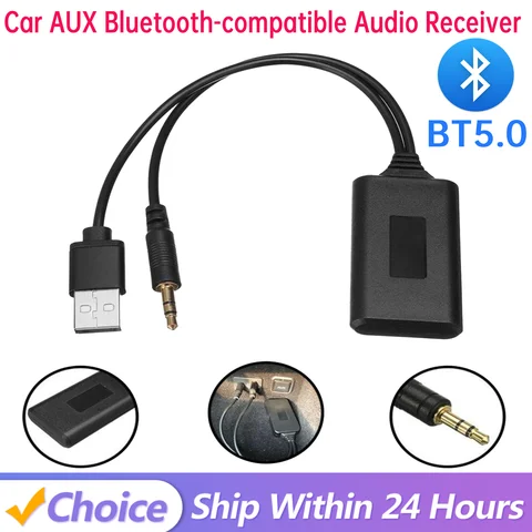 1-5pcs Bluetooth Radio Cable Adapter Car AUX Bluetooth 5.0 Music Audio Receiver Universal For BMW E90 E91 E92 E93 3.5 mm Plug