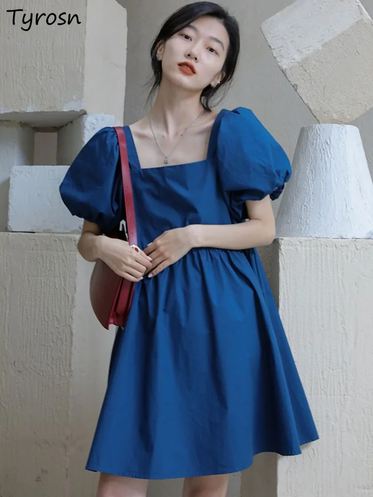 Dress Women Loose Students Simple Daily Cute Puff Sleeve Mini Korean Style Square Collar Summer Comfortable Chic Designer Casual
Dress Women Loose Students Simple Daily Cute Puff Sleeve Mini Korean Style Square Collar Summer Comfortable Chic Designer Casual