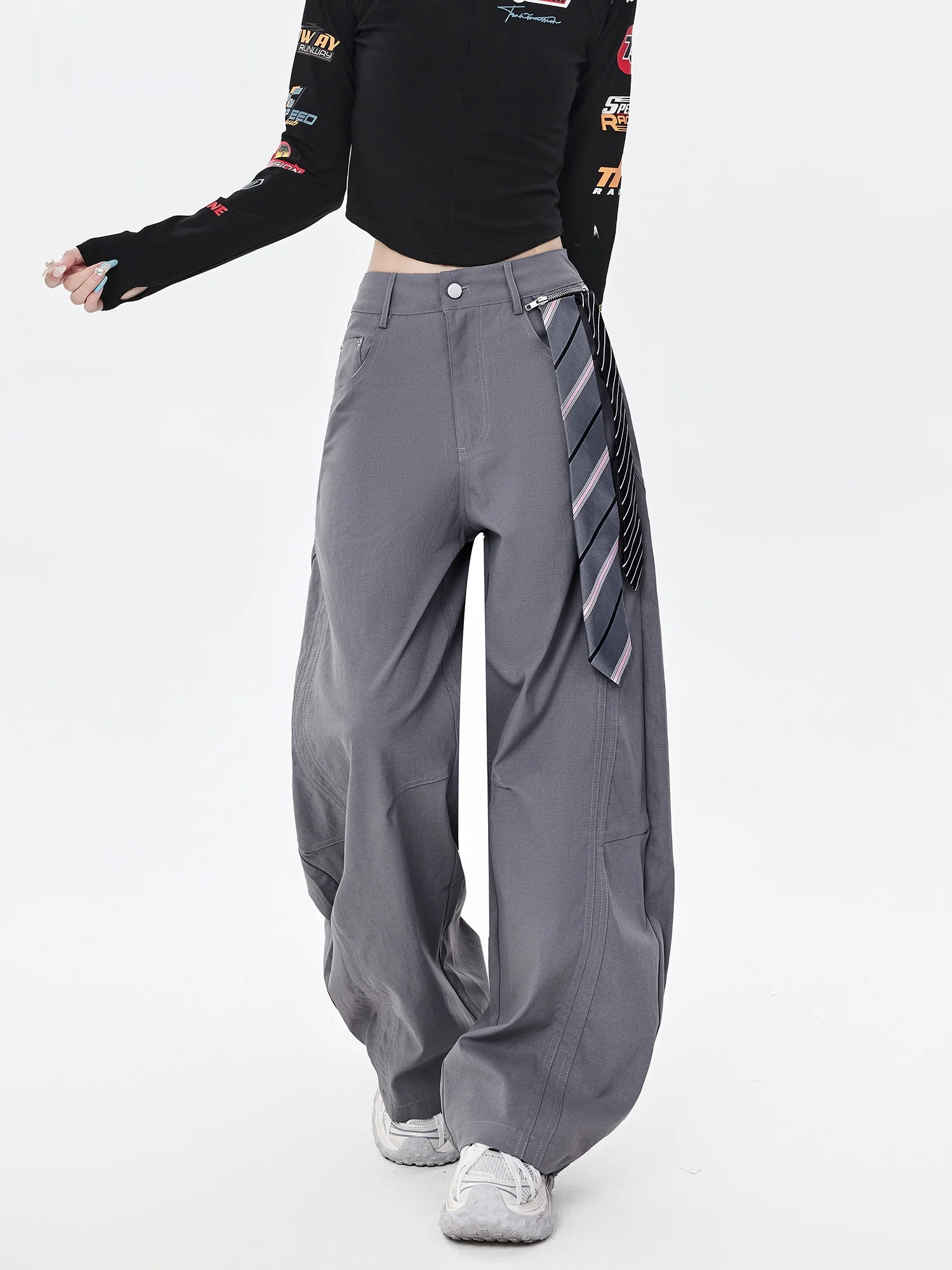 Gray Wide Leg Casual Pants Women's Loose American Style West Pants Fashion Summer 2026 Street Style Simple Pocket Elastic Waist
Gray Wide Leg Casual Pants Women's Loose American Style West Pants Fashion Summer 2026 Street Style Simple Pocket Elastic Waist