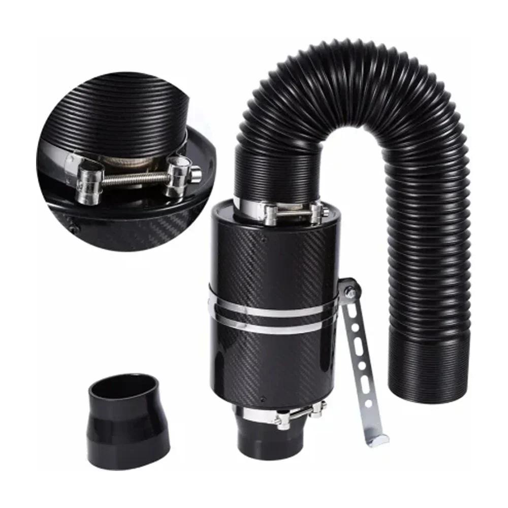 Universal Car Cold Air Filter Feed Enclosed Intake Induction Pipe Hose Kit Carbon Fibre Air Filter Adapter Bellows w/ Intake Fan
Universal Car Cold Air Filter Feed Enclosed Intake Induction Pipe Hose Kit Carbon Fibre Air Filter Adapter Bellows w/ Intake Fan