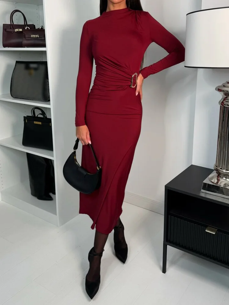 O Neck Holiday Simple Maxi Dress, Women Spring Summer Long Sleeve Patchwork Party Dress, 2025 Solid Slim Ladies Dress Vestidos
O Neck Holiday Simple Maxi Dress, Women Spring Summer Long Sleeve Patchwork Party Dress, 2025 Solid Slim Ladies Dress Vestidos