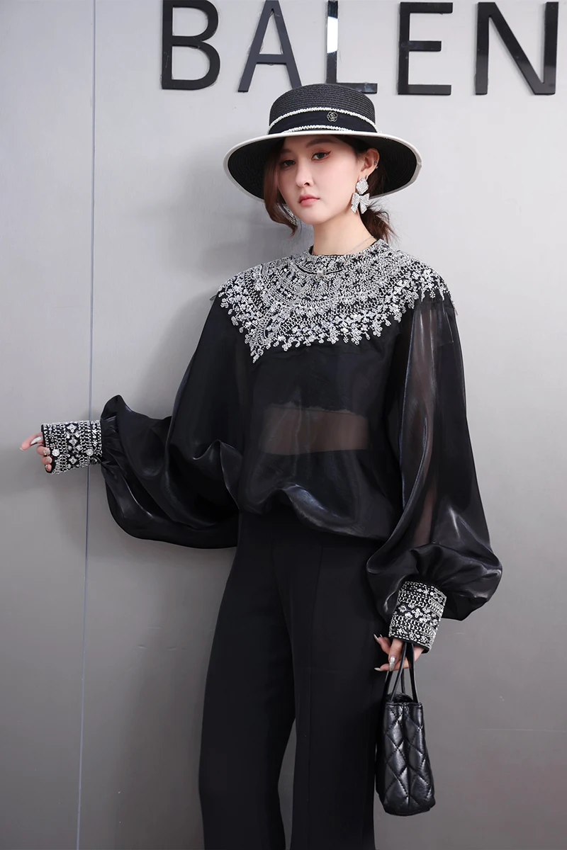 2025 Spring New O-Neck Lace Shirts Women Casual Long Sleeve Top Female Wholesale J774
2025 Spring New O-Neck Lace Shirts Women Casual Long Sleeve Top Female Wholesale J774