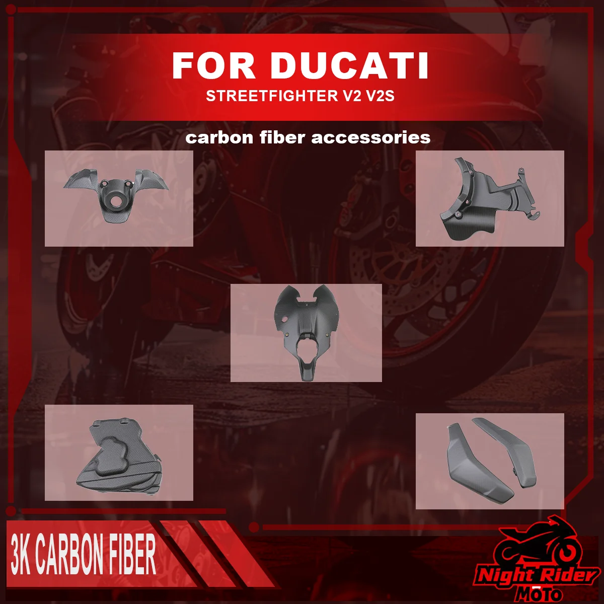 Motorcycle Modification Accessory 100% pure 3K Carbon Fiber Fairing mudguard kit side panel For DUCATI treetfighter V2 V2S 2022+
Motorcycle Modification Accessory 100% pure 3K Carbon Fiber Fairing mudguard kit side panel For DUCATI treetfighter V2 V2S 2022+