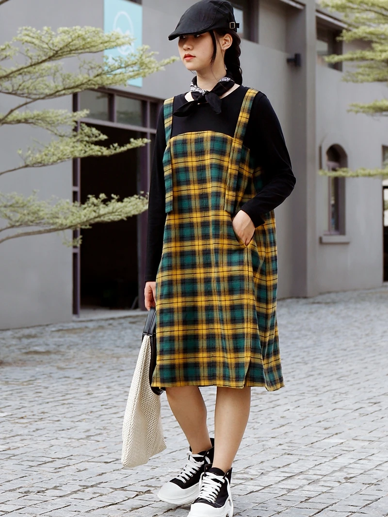 Весенне-осеннее женское платье миди А-силуэта из хлопка с клетчатым узором, с декоративными вставками, на бретельках, для повседневной носки, с круглым вырезом
Весенне-осеннее женское платье миди А-силуэта из хлопка с клетчатым узором, с декоративными вставками, на бретельках, для повседневной носки, с круглым вырезом