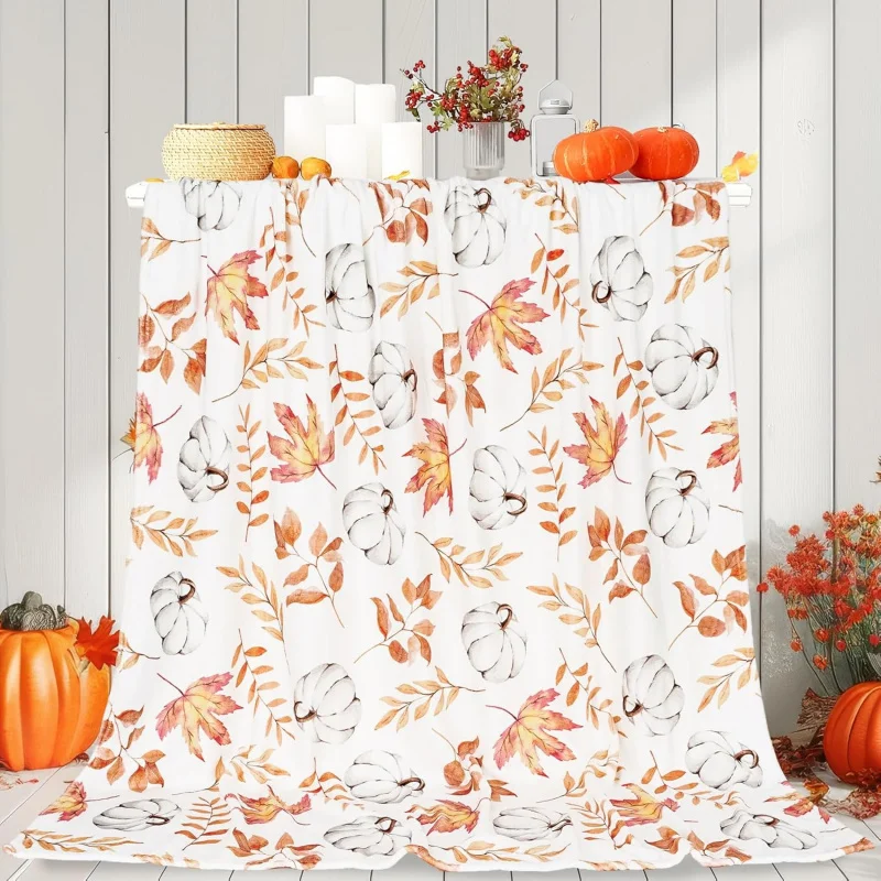Halloween pumpkin leaf decorative plush blanket, soft, comfortable, and warm flannel blanket
Halloween pumpkin leaf decorative plush blanket, soft, comfortable, and warm flannel blanket