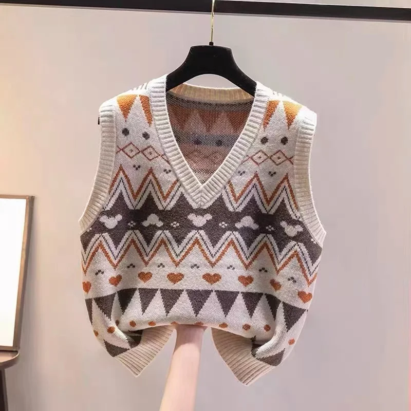 Loose Women's Woolen Knitted Vest V-Ne Autumn Winter Faion Casual Comfortable Breathable Commute Sle Plaid Pattern
Loose Women's Woolen Knitted Vest V-Ne Autumn Winter Faion Casual Comfortable Breathable Commute Sle Plaid Pattern