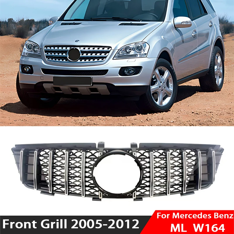 For Mercedes Benz ML W164 2005-2012 ML300 ML350 ML500 ML550 Chrome Silver Diamond Style Racing Grille, Car Styling Upgrade Parts
For Mercedes Benz ML W164 2005-2012 ML300 ML350 ML500 ML550 Chrome Silver Diamond Style Racing Grille, Car Styling Upgrade Parts