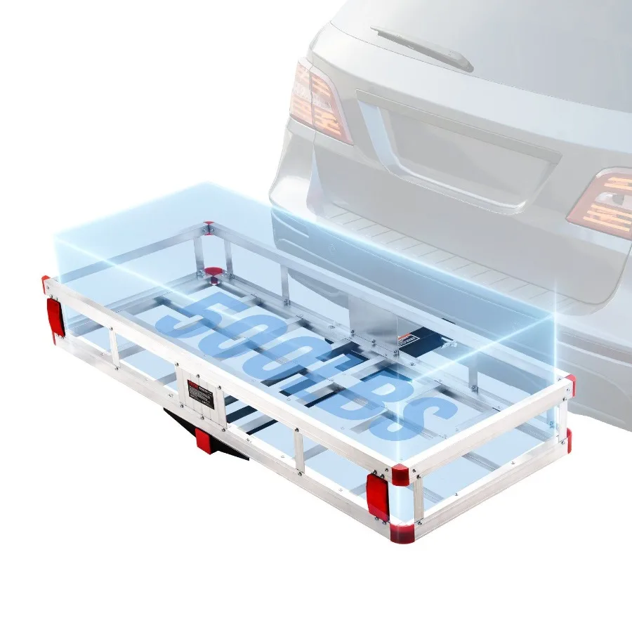 49.4 x 22.4 x 7.1 in Hitch Cargo Carrier 500lbs Loading Capacity Trailer Hitch Mounted Cargo Basket Rustproof Aluminum Luggage
49.4 x 22.4 x 7.1 in Hitch Cargo Carrier 500lbs Loading Capacity Trailer Hitch Mounted Cargo Basket Rustproof Aluminum Luggage