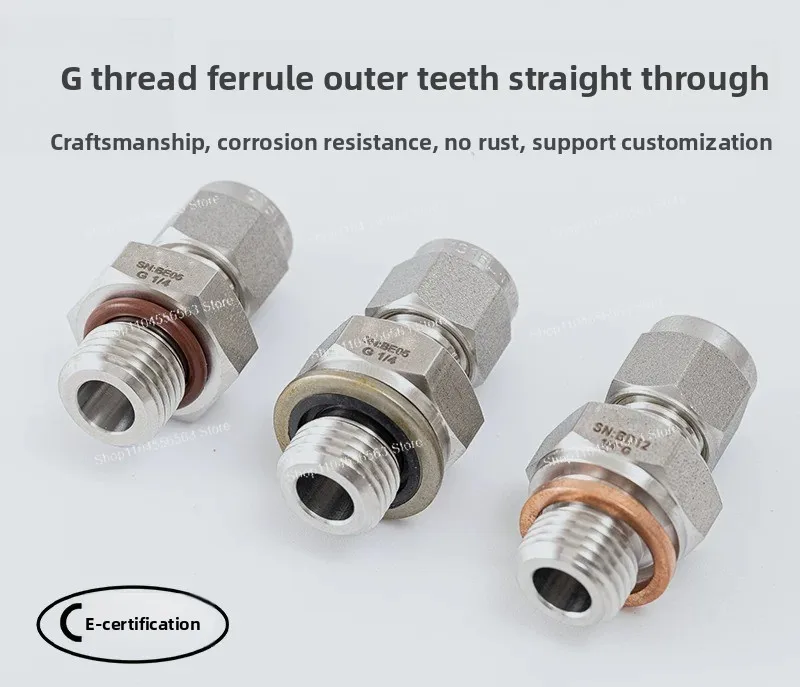 SS316L external straight thread G thread M thread ferrule straight through end point joint combination gasket Copper gasket
SS316L external straight thread G thread M thread ferrule straight through end point joint combination gasket Copper gasket