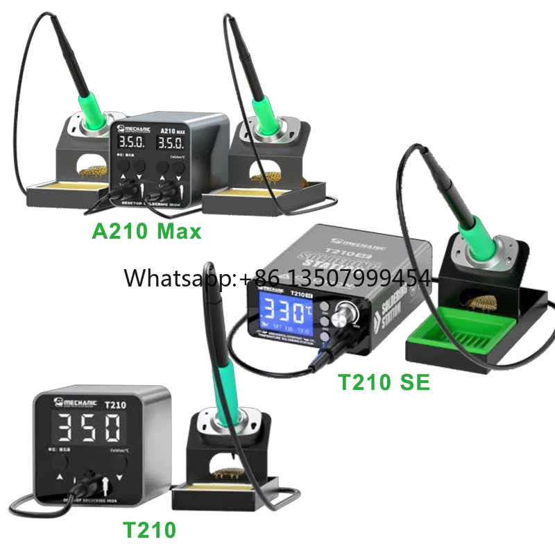 MECHANIC T210/A210 MAX/T210 SE Smart Desktop Soldering Station with Double Handle Base LED Large Display for C210 Soldering Tip
MECHANIC T210/A210 MAX/T210 SE Smart Desktop Soldering Station with Double Handle Base LED Large Display for C210 Soldering Tip