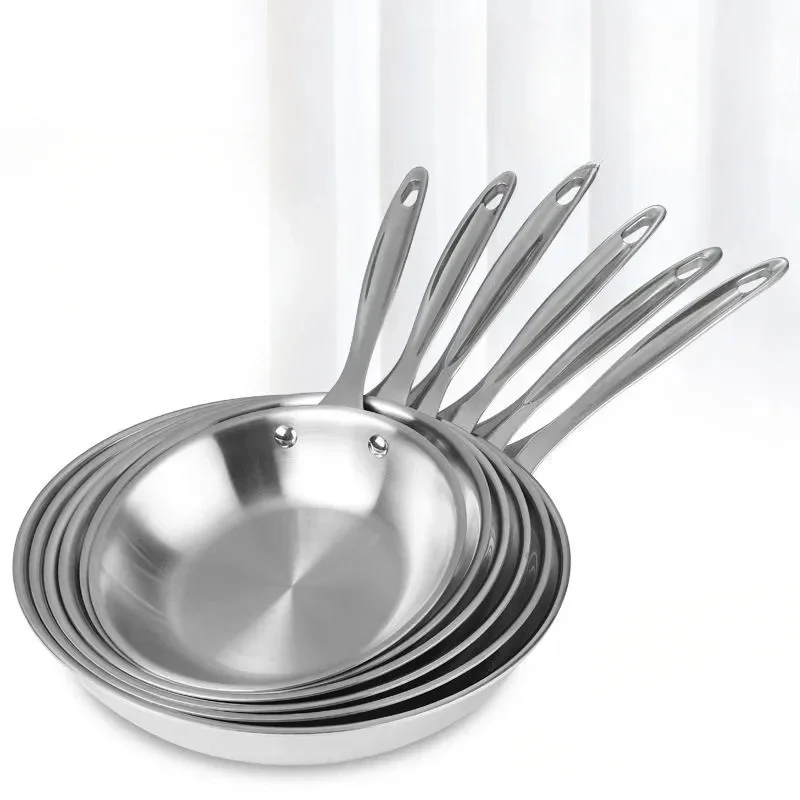 304 Stainless Steel Skillet Uncoated Frying Pan Non Stick Cooking Pot 3-layer Pot Bottom Omelet Pan
304 Stainless Steel Skillet Uncoated Frying Pan Non Stick Cooking Pot 3-layer Pot Bottom Omelet Pan