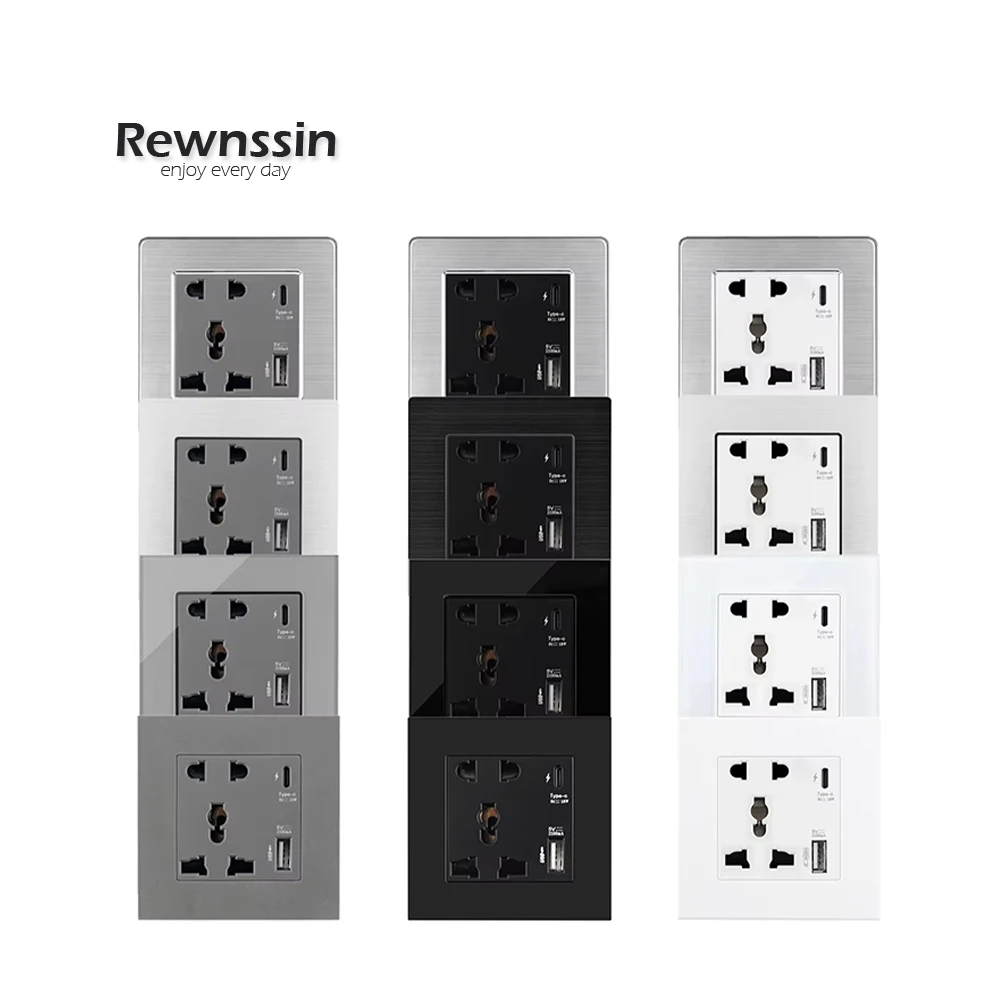 C-Type Port Socket Universal Power Socket 13A With USB Type-C Charging Port Black And White Gray Wall Power Socket 3 5-Pin
C-Type Port Socket Universal Power Socket 13A With USB Type-C Charging Port Black And White Gray Wall Power Socket 3 5-Pin