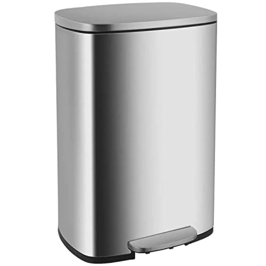 50L fingerprint proof kitchen trash can with removable inner bucket and hidden lids pedal operated rubbish bin for home office
50L fingerprint proof kitchen trash can with removable inner bucket and hidden lids pedal operated rubbish bin for home office