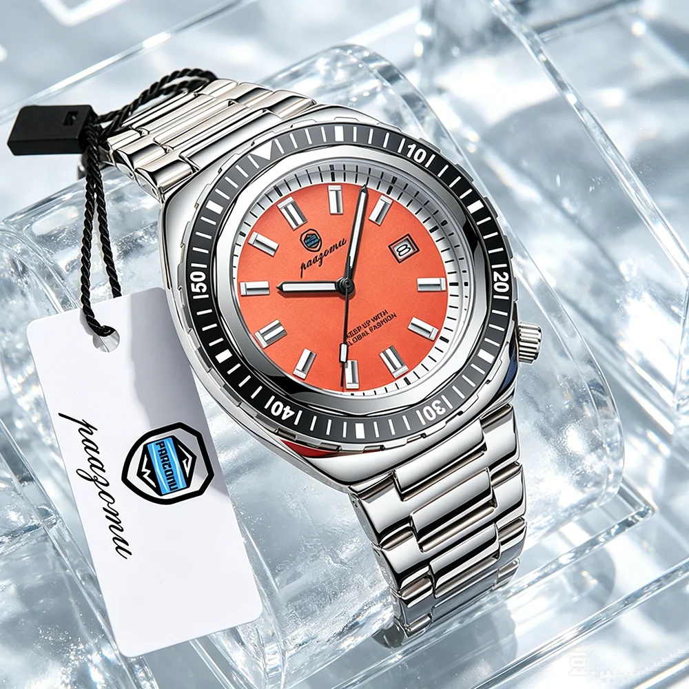 PAAZOMU Luxury Mens Watch style Stainless steel waterproof glow-in-the-dark watch Metal strap Daily swimming sports watch
PAAZOMU Luxury Mens Watch style Stainless steel waterproof glow-in-the-dark watch Metal strap Daily swimming sports watch