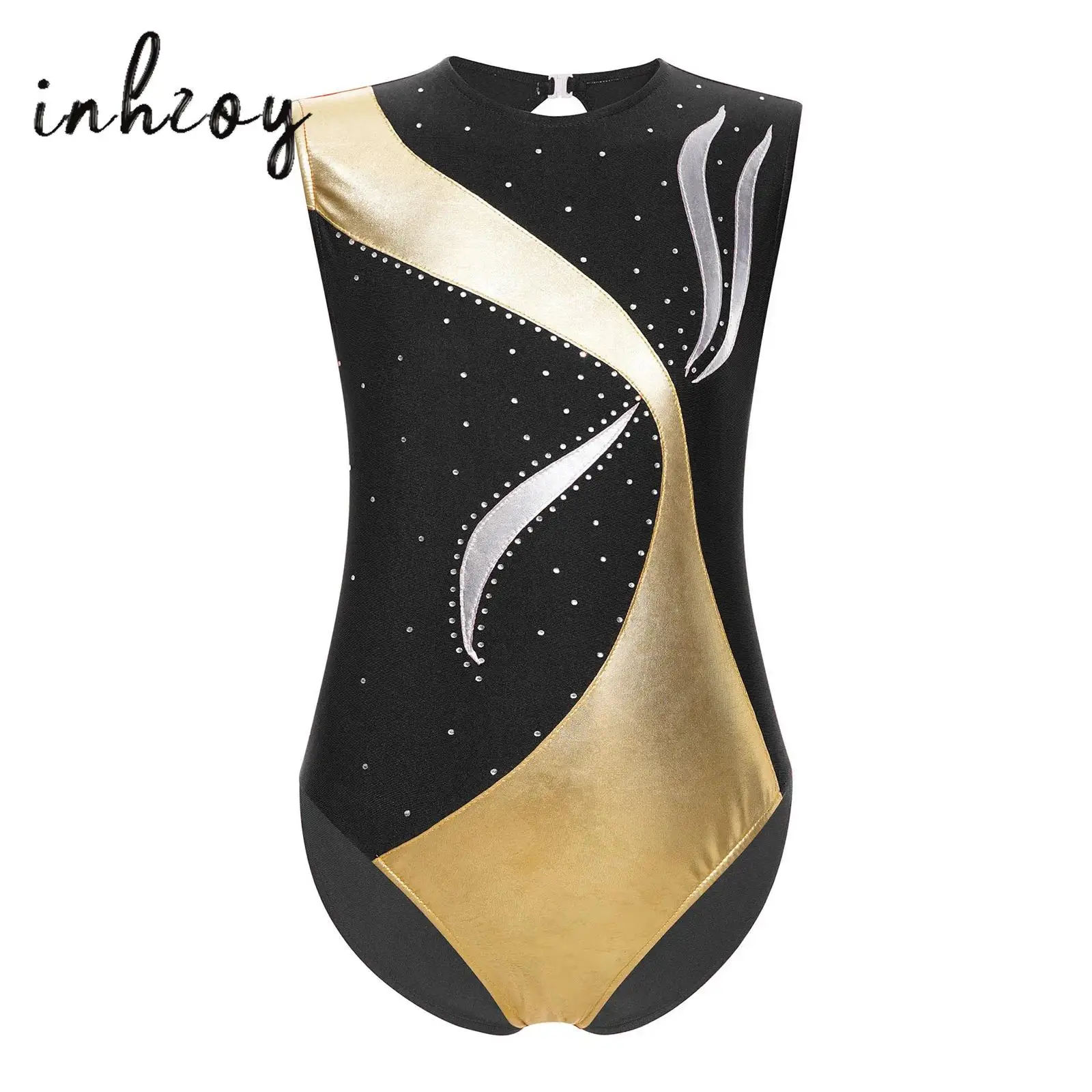 Ballet Dance Gymnastics Leotard for Kids Girls Sleeveless Metallic Shiny Rhinestones Mesh Patchwork Figure Skating Bodysuit
Ballet Dance Gymnastics Leotard for Kids Girls Sleeveless Metallic Shiny Rhinestones Mesh Patchwork Figure Skating Bodysuit