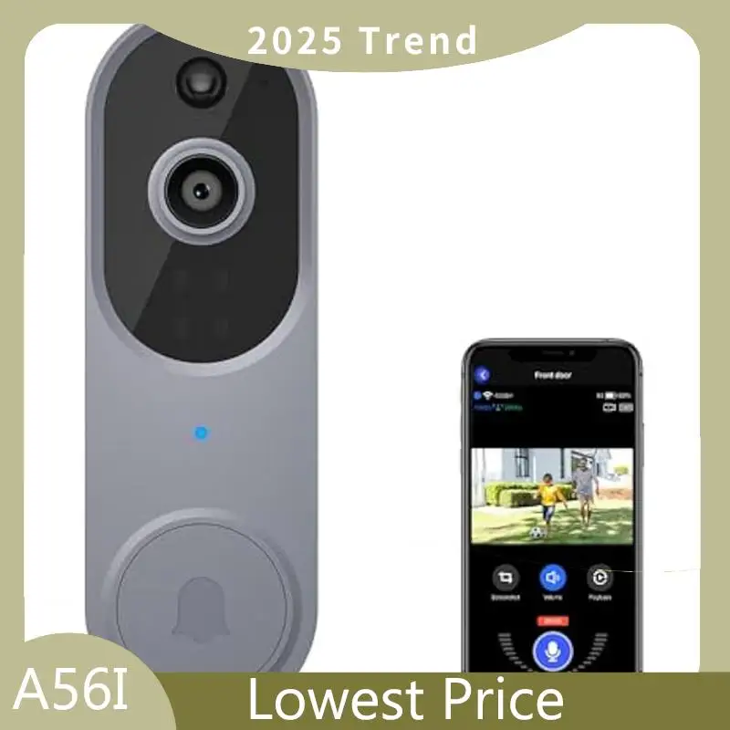 A56I Top 1080P Smart Wireless Video Doorbell Camera, Home Security With Intelligent Human Detection,Real-Time Alert, 2.4Ghz Wi-F
A56I Top 1080P Smart Wireless Video Doorbell Camera, Home Security With Intelligent Human Detection,Real-Time Alert, 2.4Ghz Wi-F