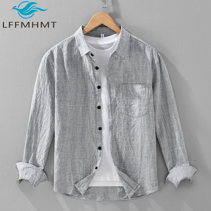 2511 High End 100% Linen Japan Style Men's Shirt Spring Autumn Fashion Solid Color Simple Basic Blouse Business Casual Tops Male
2511 High End 100% Linen Japan Style Men's Shirt Spring Autumn Fashion Solid Color Simple Basic Blouse Business Casual Tops Male