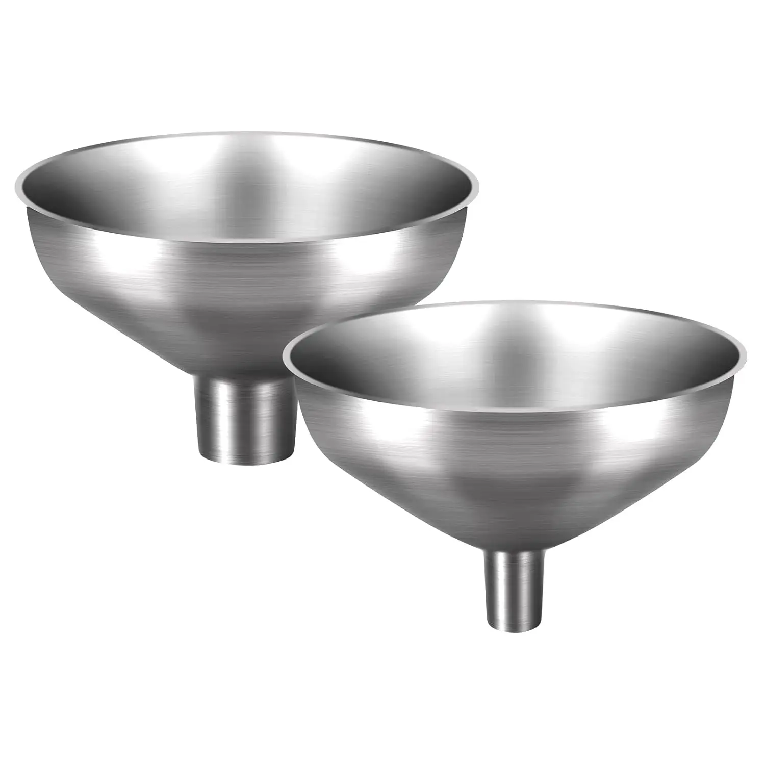Stainless Steel Funnel Set of 2, 0.5-inch & 1-inch Mouths, Kitchen Filling Funnels for Spices, Oils, Beer
Stainless Steel Funnel Set of 2, 0.5-inch & 1-inch Mouths, Kitchen Filling Funnels for Spices, Oils, Beer