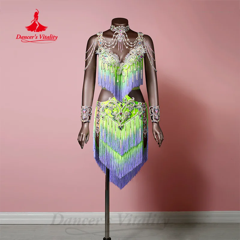 BellyDance Performance Costumes Customized Exquisite Pearl Luxury Diamond Tassel Dress Adult and Children Competition Clothing
BellyDance Performance Costumes Customized Exquisite Pearl Luxury Diamond Tassel Dress Adult and Children Competition Clothing