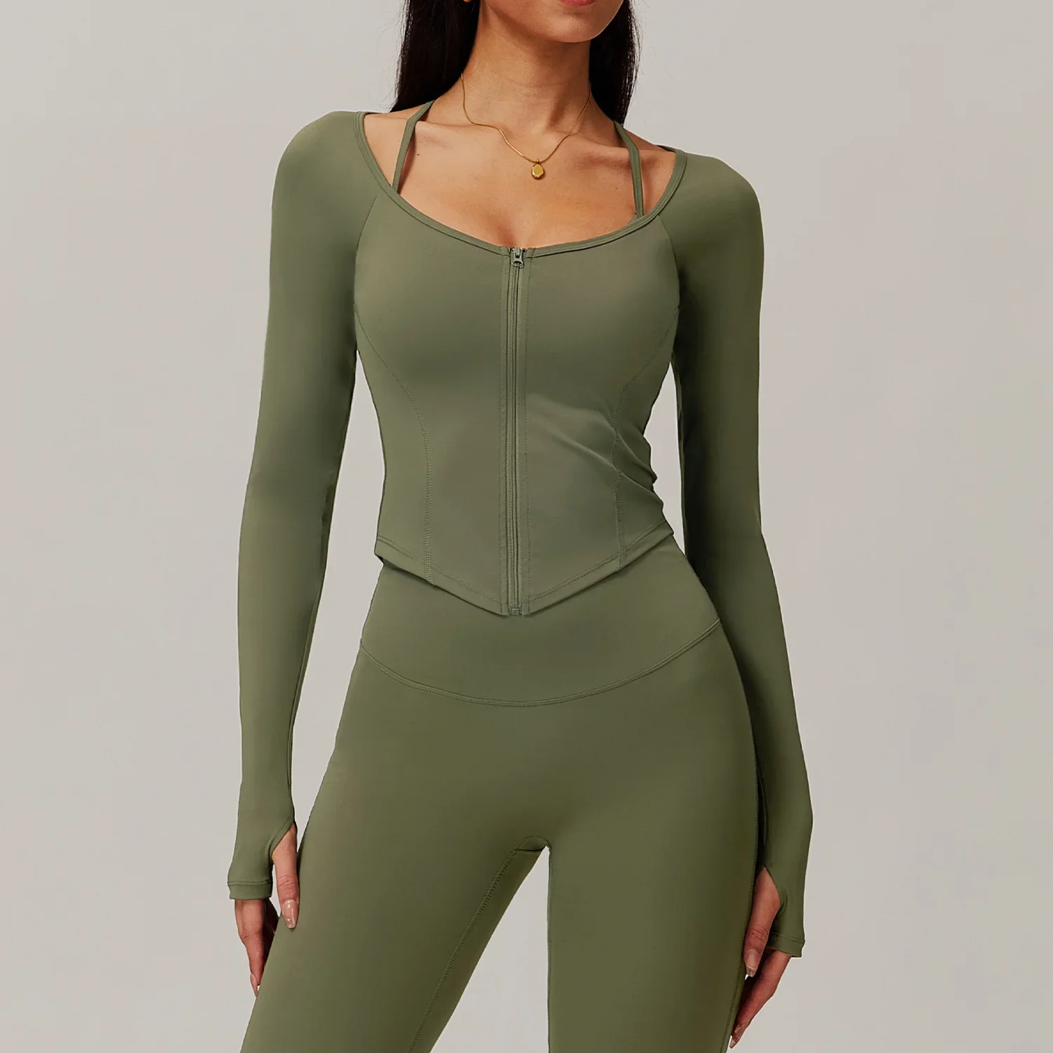 Women's Thumb Jackets New Yoga Long Sleeve Running Coat Yoga Gym Fitness Tight Tops Breathable Slim Fit Sports Jacket Crop Top
Women's Thumb Jackets New Yoga Long Sleeve Running Coat Yoga Gym Fitness Tight Tops Breathable Slim Fit Sports Jacket Crop Top