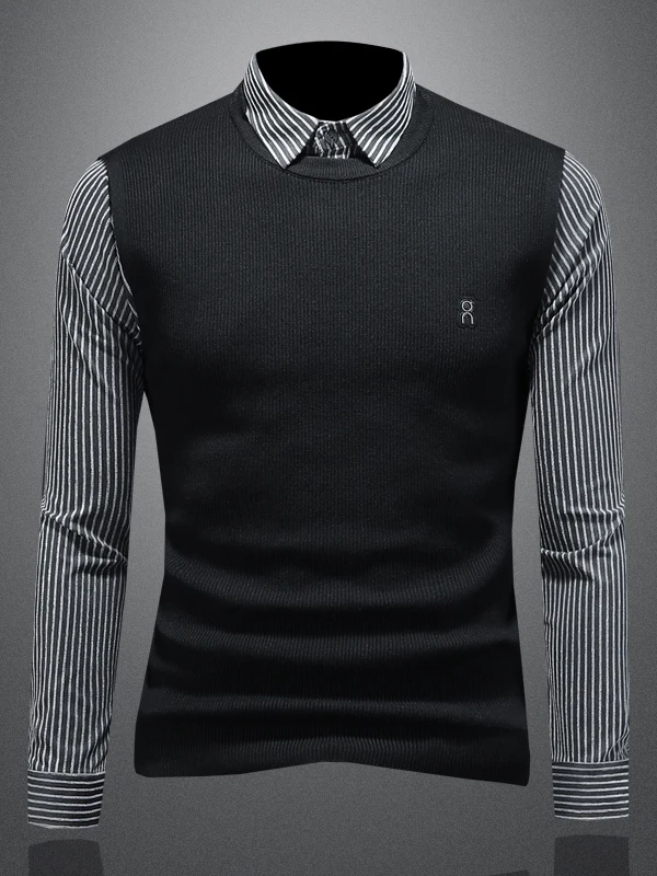 Мужская трикотажная повседневная рубашка с длинным рукавом, в полоску, имитация двухслойности, комфортная, дышащая, молодежная, из полиэстера
Мужская трикотажная повседневная рубашка с длинным рукавом, в полоску, имитация двухслойности, комфортная, дышащая, молодежная, из полиэстера