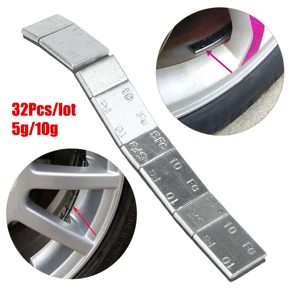 Tire Adhesive Balancer Tool Tyre Wheel Block Universal For Car Motorcycle Bike Auto 32Pcs/lot Wheel Balance Weight 5g/10g Iron
Tire Adhesive Balancer Tool Tyre Wheel Block Universal For Car Motorcycle Bike Auto 32Pcs/lot Wheel Balance Weight 5g/10g Iron