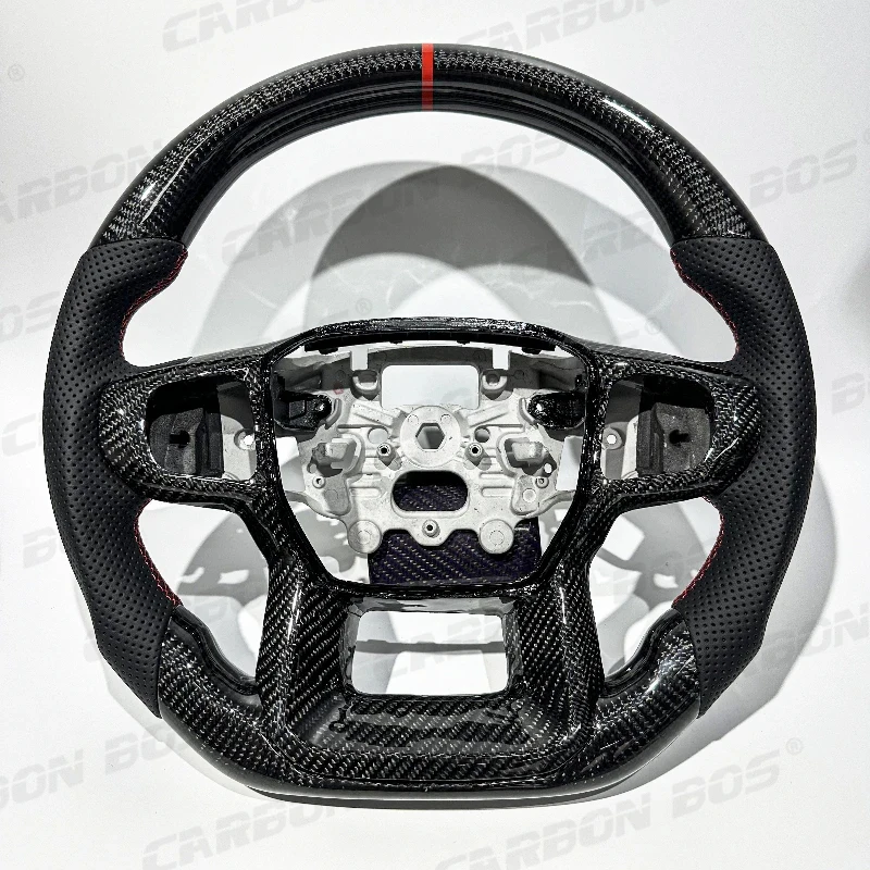 Suitable Drop Black Carbon Fiber Steering Wheel Raptor F150 with Red Stitching F150 2015 2017 201
Suitable Drop Black Carbon Fiber Steering Wheel Raptor F150 with Red Stitching F150 2015 2017 201