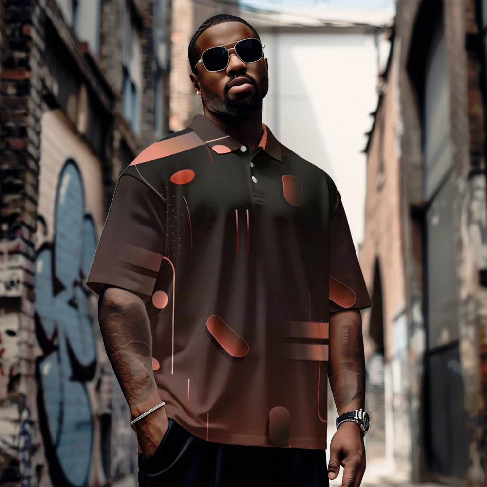 Large Size Men's Summer Short Sleeve Lapel Loose Short Sleeve Brown with Orange Ball Daily Casual Button Polo Shirt
Large Size Men's Summer Short Sleeve Lapel Loose Short Sleeve Brown with Orange Ball Daily Casual Button Polo Shirt