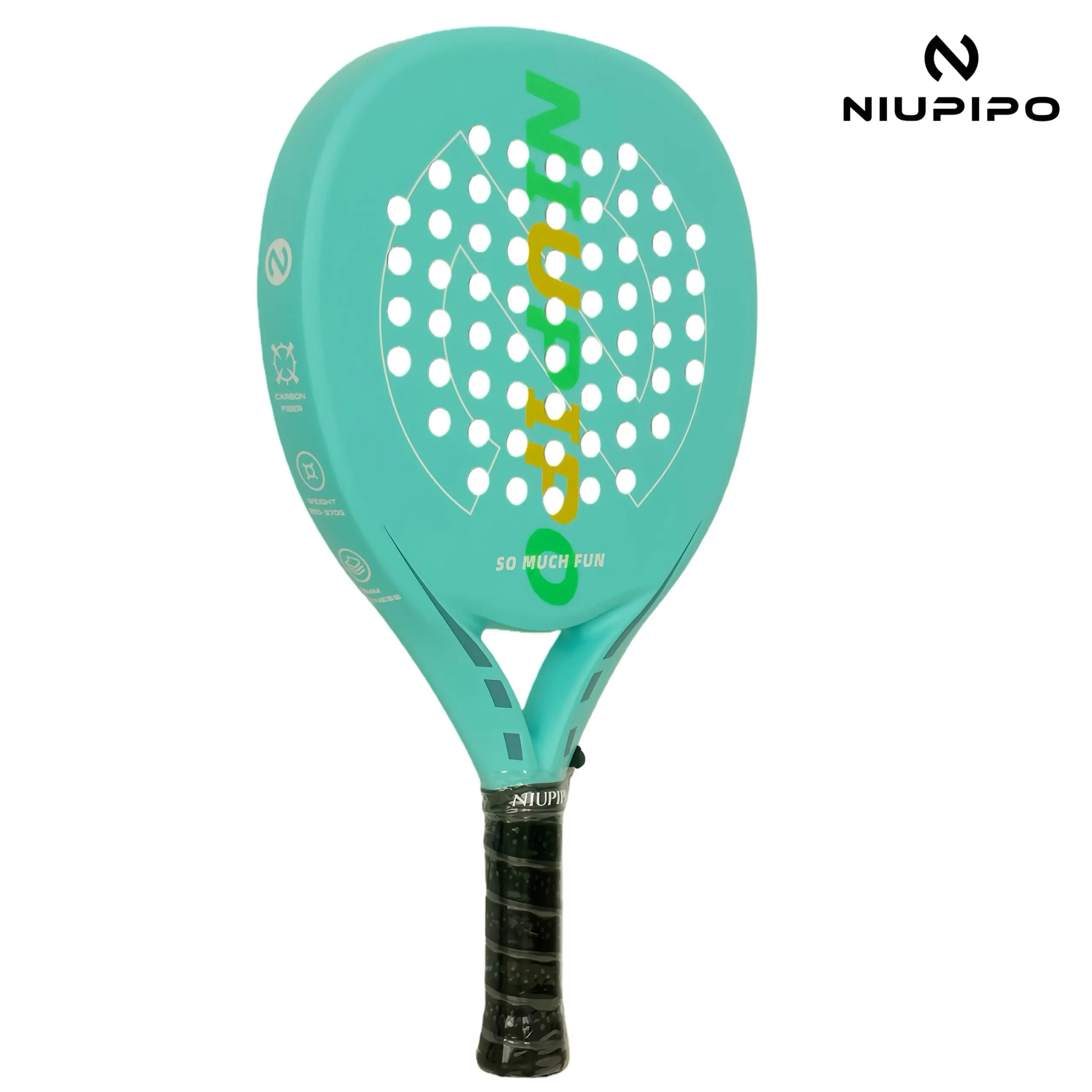 NIUPIPO Tennis Padel Racket, Full Carbon Fiber Racket Surface, Thermoformed Uni-body Construction, Soft EVA Core, Thickness 38mm
NIUPIPO Tennis Padel Racket, Full Carbon Fiber Racket Surface, Thermoformed Uni-body Construction, Soft EVA Core, Thickness 38mm