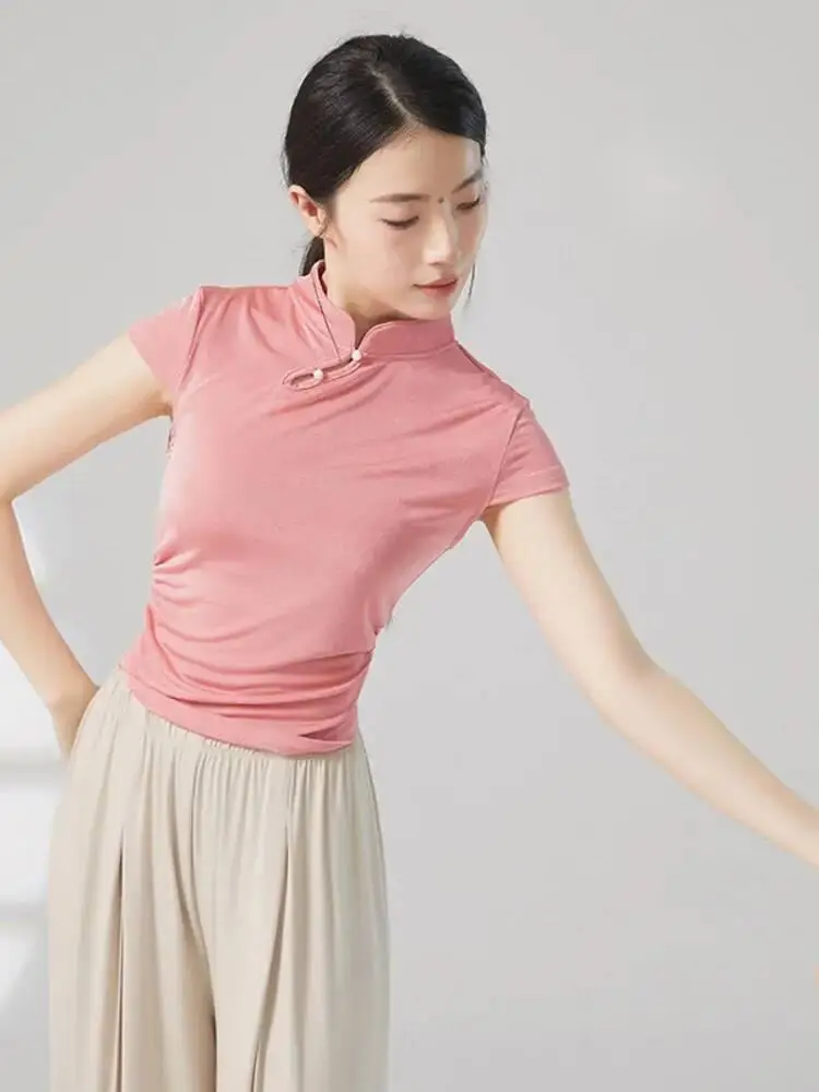 Solid Color Slim Fit Short Sleeve Mock Neck Dance Top for Women Contemporary Modern Stage Performance Practice Wear
Solid Color Slim Fit Short Sleeve Mock Neck Dance Top for Women Contemporary Modern Stage Performance Practice Wear