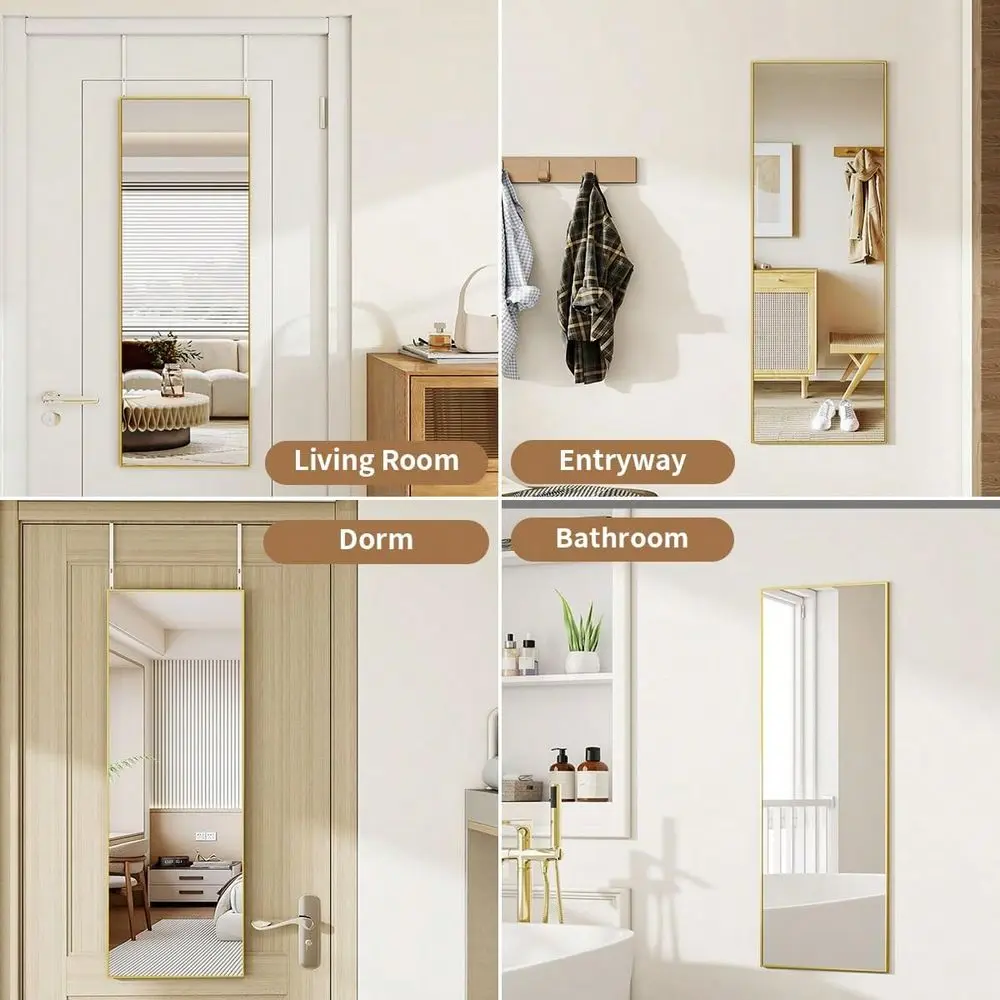 Mirror, Over The Door Full Length Mirror.FloorStanding WallMounted Mirror, Aluminum Frame, HighDefinition Glass, Suitable For B
Mirror, Over The Door Full Length Mirror.FloorStanding WallMounted Mirror, Aluminum Frame, HighDefinition Glass, Suitable For B