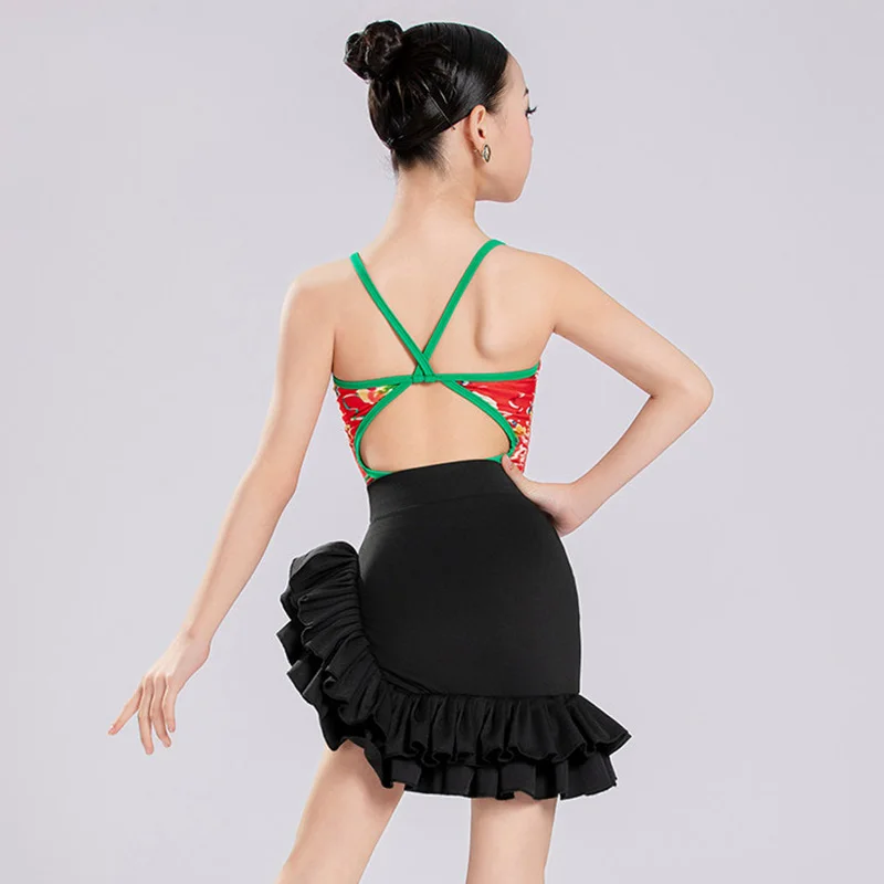 Flower Print Professional Latin Dance Practice Dress Kids Girls Professional Dance Advanced Training Performance Dress
Flower Print Professional Latin Dance Practice Dress Kids Girls Professional Dance Advanced Training Performance Dress