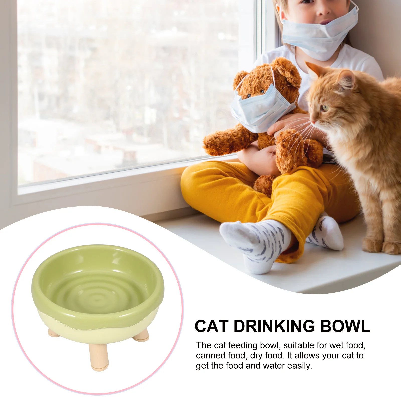 Cat Food Elevated Ergonomic Wear-Resistant Non-Slip Feeding Bowl For Indoor Cats Kitten Pet Supply Daily Use Convenient
Cat Food Elevated Ergonomic Wear-Resistant Non-Slip Feeding Bowl For Indoor Cats Kitten Pet Supply Daily Use Convenient