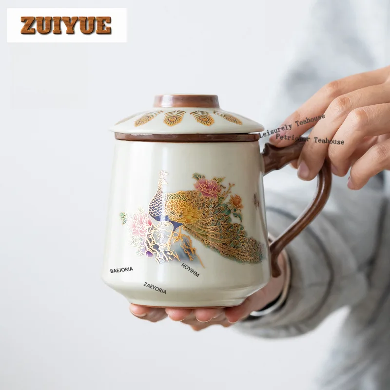 350ml Peacock Ceramic Filter Tea Separator Cup Handmade Tea Mug With Infuser Tea Maker Office Water Cup Tea Services Gift Craft
350ml Peacock Ceramic Filter Tea Separator Cup Handmade Tea Mug With Infuser Tea Maker Office Water Cup Tea Services Gift Craft