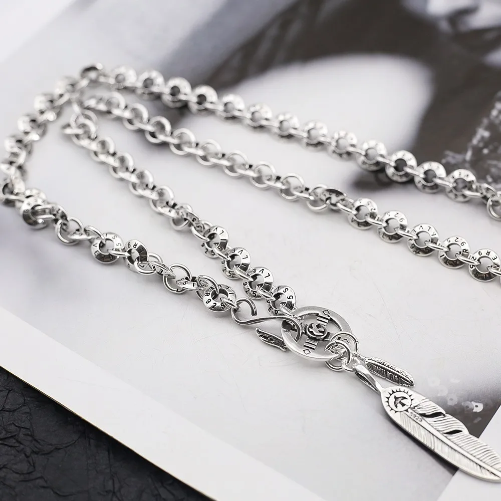 Top quality Japan Takahashi goro's trend domineering vintage Thai silver eagle feather disc necklace o necklace
Top quality Japan Takahashi goro's trend domineering vintage Thai silver eagle feather disc necklace o necklace