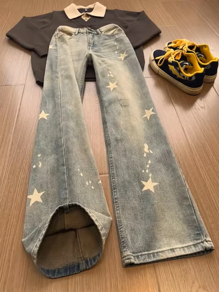 Cleanfit Blue Star Waed Paw Denim Jeans Men's American High Street Straight Leg Slimming Flared Pants Casual Cotton Jeans
Cleanfit Blue Star Waed Paw Denim Jeans Men's American High Street Straight Leg Slimming Flared Pants Casual Cotton Jeans