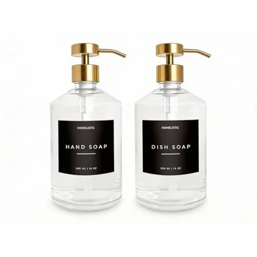 Glass Soap Dispenser Set with Champagne Gold Pump 16oz Refillable Kitchen and Bathroom Soap Dispensers 2 Pack Rust-Resistant St
Glass Soap Dispenser Set with Champagne Gold Pump 16oz Refillable Kitchen and Bathroom Soap Dispensers 2 Pack Rust-Resistant St
