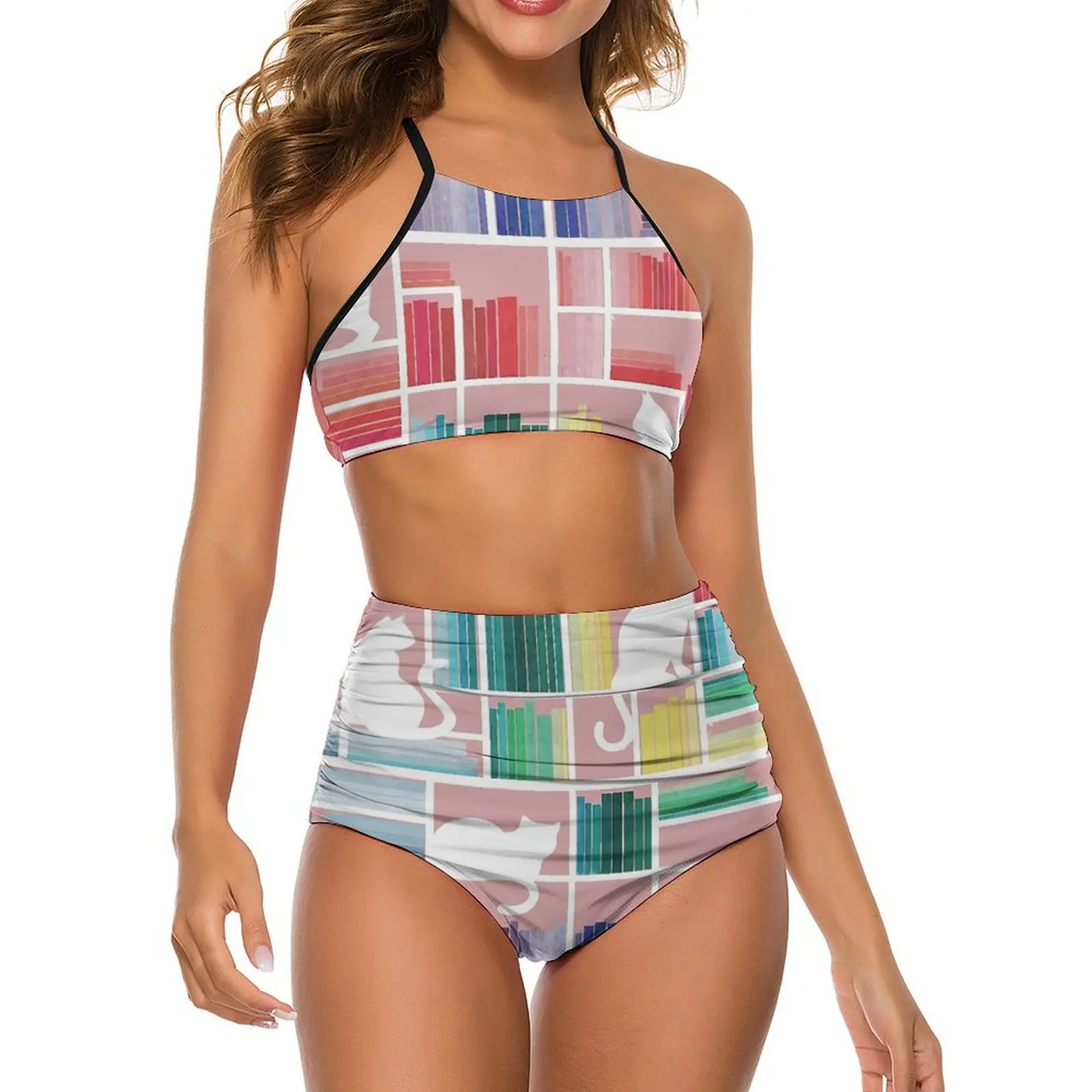 Library Cats Bikini Swimsuit Rainbow Bookshelf High Waist Swimwear Women Sexy Vintage Surf Bikini Set Push Up Design Swimsuits
Library Cats Bikini Swimsuit Rainbow Bookshelf High Waist Swimwear Women Sexy Vintage Surf Bikini Set Push Up Design Swimsuits