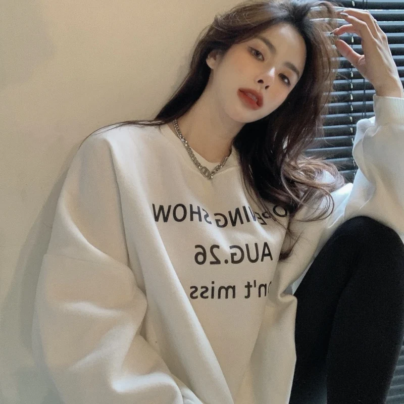 Oversize Sweatshirt Women's Spring Autumn Thin Chic Hong Kong Style Loose Inner Wear White Cotton Polyester Blend Long Sleeve...
Oversize Sweatshirt Women's Spring Autumn Thin Chic Hong Kong Style Loose Inner Wear White Cotton Polyester Blend Long Sleeve...