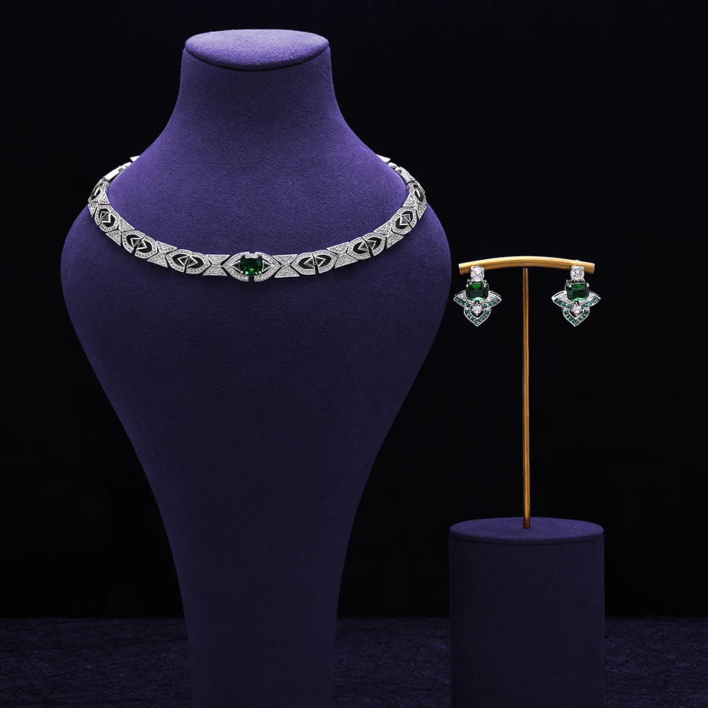 Luxury Choker Necklace Earring Bracelet Set Cubic Zircon 2 Pieces Jewelry Set Dubai Women Party
Luxury Choker Necklace Earring Bracelet Set Cubic Zircon 2 Pieces Jewelry Set Dubai Women Party