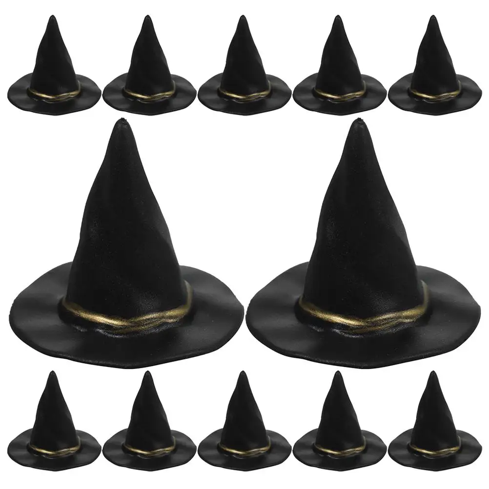 12 Pcs Miniature Witch Hat Tiny Hats for Clothing Black Plastic Decors Craft Supplies Home Theme Accessories
12 Pcs Miniature Witch Hat Tiny Hats for Clothing Black Plastic Decors Craft Supplies Home Theme Accessories
