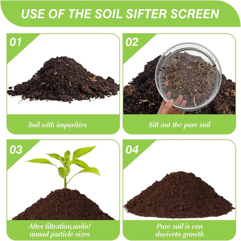 AB33-3PCS Soil Sifter Set With5mm, 3Mm, 1Mm Mesh - Rock Garden Sieve Forgardening, Bonsai, Beach, Andgravel
AB33-3PCS Soil Sifter Set With5mm, 3Mm, 1Mm Mesh - Rock Garden Sieve Forgardening, Bonsai, Beach, Andgravel