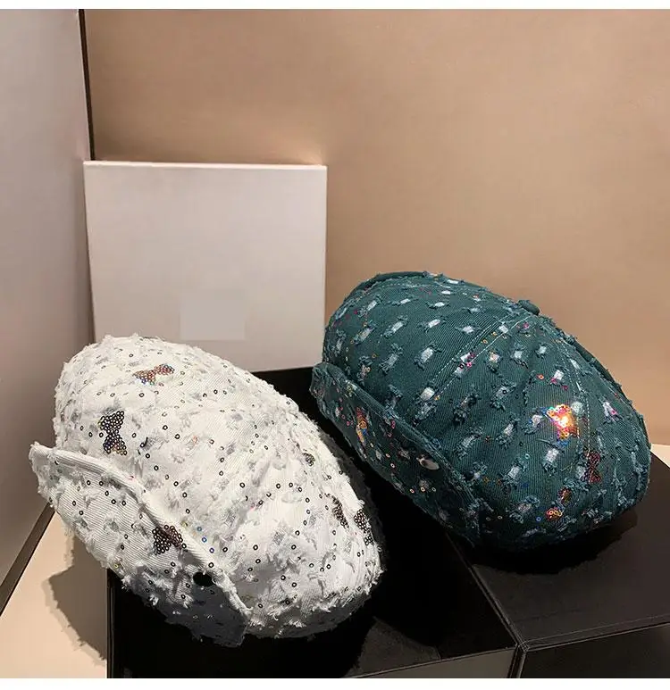 Джинсовая восьмиугольная шляпа с блестками и бантом, дорожный праздничный берет, шляпа
Джинсовая восьмиугольная шляпа с блестками и бантом, дорожный праздничный берет, шляпа