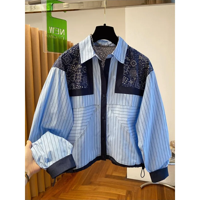 Blue striped shirt women's long sleeves 2025 spring new loose casual versatile foreign style shirt ethnic style top
Blue striped shirt women's long sleeves 2025 spring new loose casual versatile foreign style shirt ethnic style top