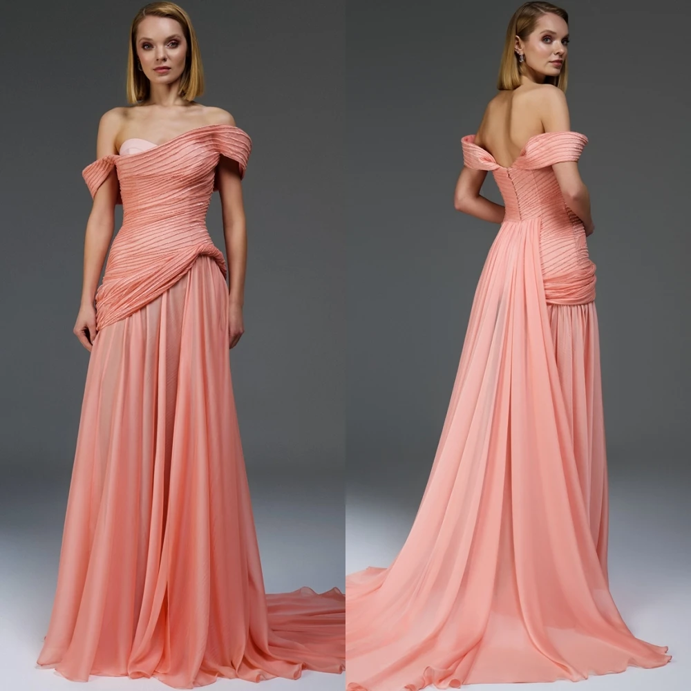 Customized Luxury Boat Neck Evening Dress Exquisite Chiffon Short Sleeves Prom Dresses Modern Court Train Special Occasion Gowns
Customized Luxury Boat Neck Evening Dress Exquisite Chiffon Short Sleeves Prom Dresses Modern Court Train Special Occasion Gowns