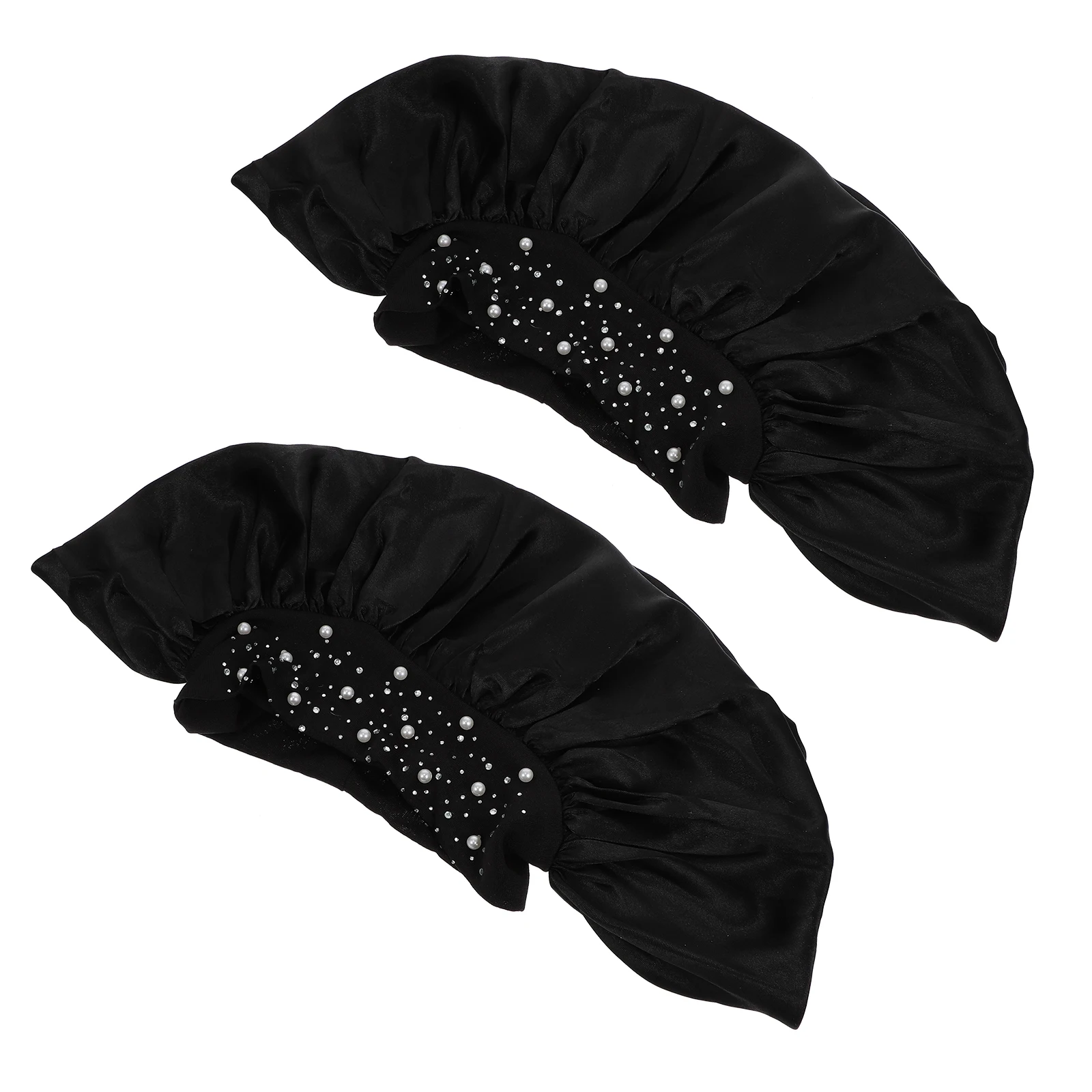 2pcs Shower Caps Imitation Silk Polyester Bath Waterproof Black Women Curls Elastic Band Durable Foldable
2pcs Shower Caps Imitation Silk Polyester Bath Waterproof Black Women Curls Elastic Band Durable Foldable