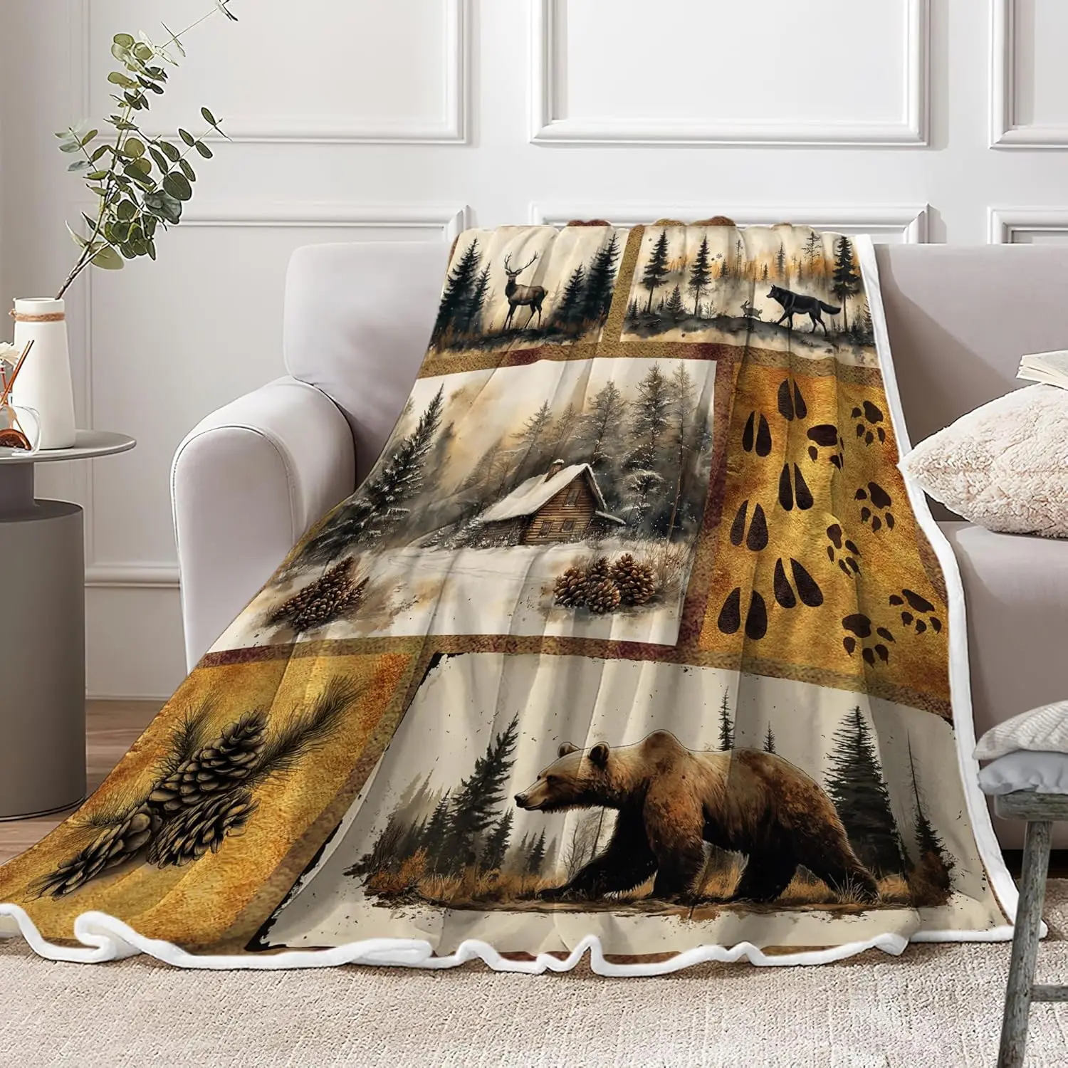 Rustic Throw Blankets, Brown Cabin Country Antique Bear Moose Forest Vintage Wood Cozy Warm Bed Couch Blanket, Farmfouse Loge Hu
Rustic Throw Blankets, Brown Cabin Country Antique Bear Moose Forest Vintage Wood Cozy Warm Bed Couch Blanket, Farmfouse Loge Hu
